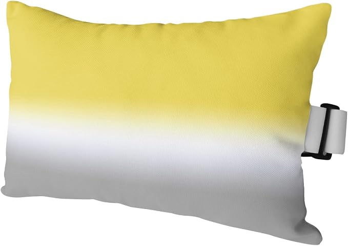 Outdoor Chaise Lounge Head Pillow, Yellow and Gray Throw Pillow Soft Lumbar Pillows with Elastic Straps and Insert, 2 Pack Headrest Cushion for Patio Pool Beach Modern Ombre Art 11"x16"