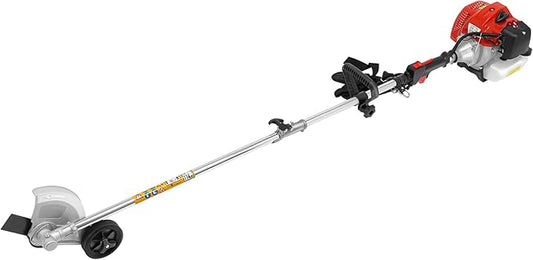 2 Stroke 43cc Gas Weed Eater, Gasoline Weed Trimmer Brush Cutter Lawn, Single Cylinder Air Cooled Weed Trimmer Dual Blade Lawn Tool for Grass Trimming & Yard Maintenance (8500r/min)