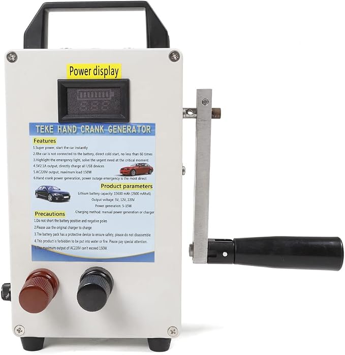Hand Crank Generator with USB Charger 150W Outdoor Travel Camping Portable Emergency Power Supply Charging Generator Generation Storage