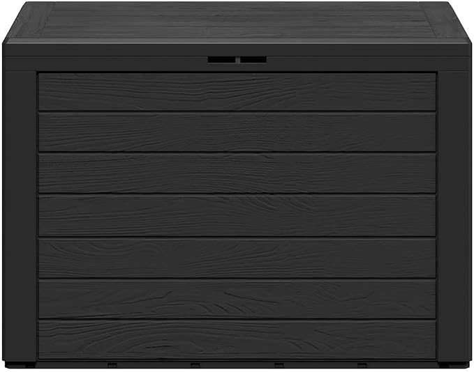 Outdoor Storage Box 50 Gallon Capacity, Weather Resistant Garden Deck Bin with Flap Closure for Patio, Balcony, Backyard, Anthracite, 30.7x17.3x21.7 Inches
