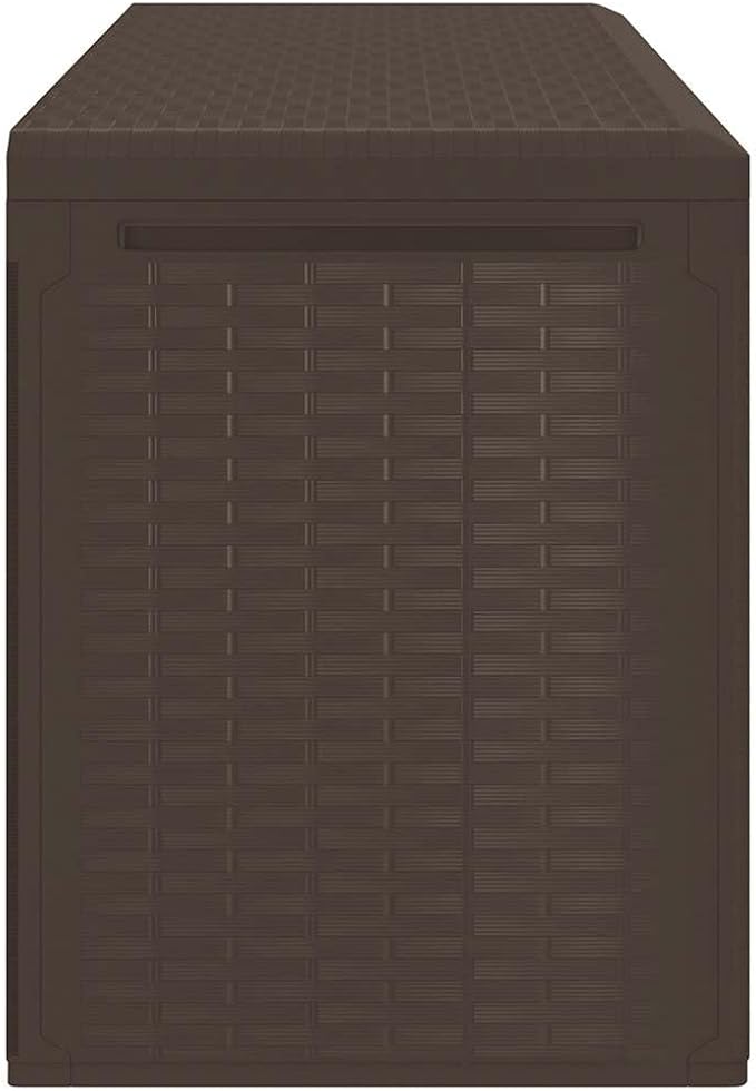 Brown 44.9 x 44.9 x 23.6 in Garden Storage Box 290 L Polypropylene Deck Box for Patio, Balcony and Garage