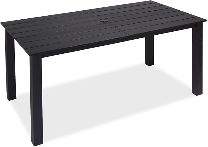 ZHUSI Outdoor Dining Set for 6 HDPE (Black, 1 Table)