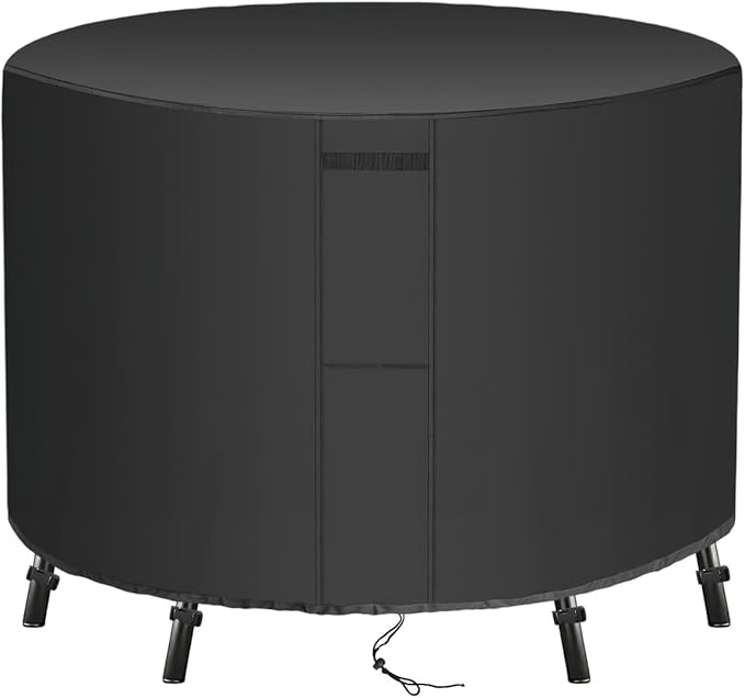 UPGRADE Outdoor Furniture Covers, Custom Size 54"(D) x 60"(H) Round Patio Table and Chair Waterproof Covers, Heavy Duty 420D,Black