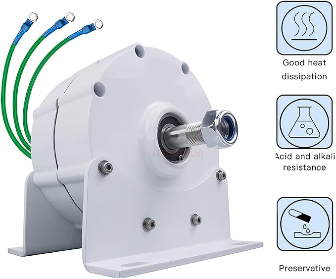 12v, 12000W 12V-220V Gearless Permanent Magnet Generator with Base 3 Phase AC Output Low RPM Free Energy Power Generator for Hydraulic/Wind Power