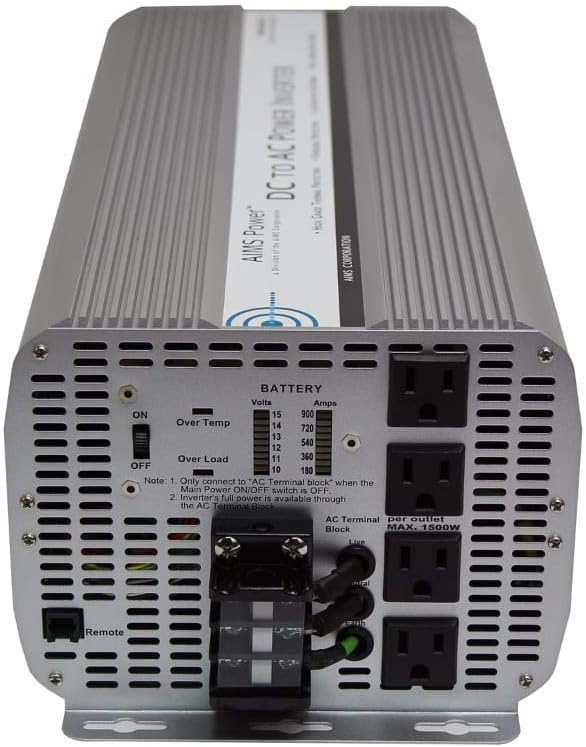AIMS 5000W 24V Modified Sine Inverter 120V GFCI Terminal Block