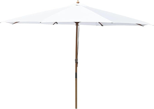 Yescom 13ft Coastal Solid Beech Wood Umbrella Pulley Lift Commercial Base with Wheel Included for Beach Club Seaside Restaurant Terrace Resort Poolside