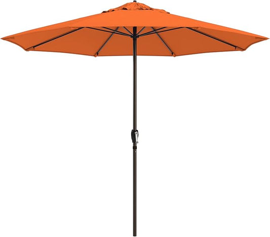 California Umbrella 10-Year Protection 9 Ft Outdoor Patio Umbrella, Pacifica Fade-Resistant Fabric, Auto-Tilt, Heavy Duty Aluminum Frame, 8 Reinforced Ribs for Pool or Deck, Bronze Pole, Tuscan
