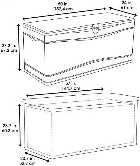Heavy Duty Large Outdoor Deck/Storage Box, 130 Gallon Capacity, (Brown/Beige, 2)