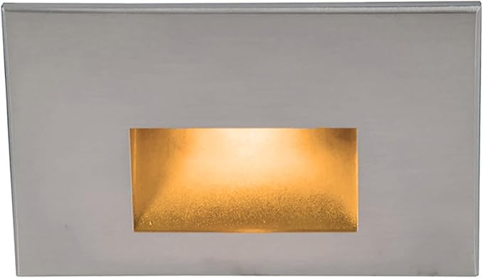 WAC Landscape Lighting, LEDme 120V LED Horizontal Indoor and Outdoor Step and Wall Light Amber 1800K LED in Stainless Steel