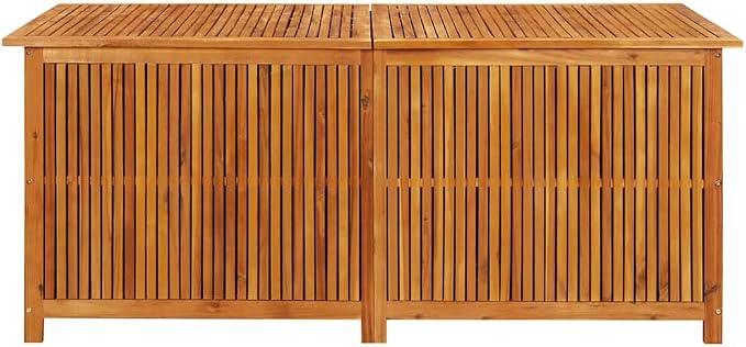 Outdoor Storage Box Solid Acacia Wood Deck Box for Patio Garden and Terrace Large Natural Wood Chest with Zippered Inner Bag 68.9 x 31.5 x 29.5 Inches Brown