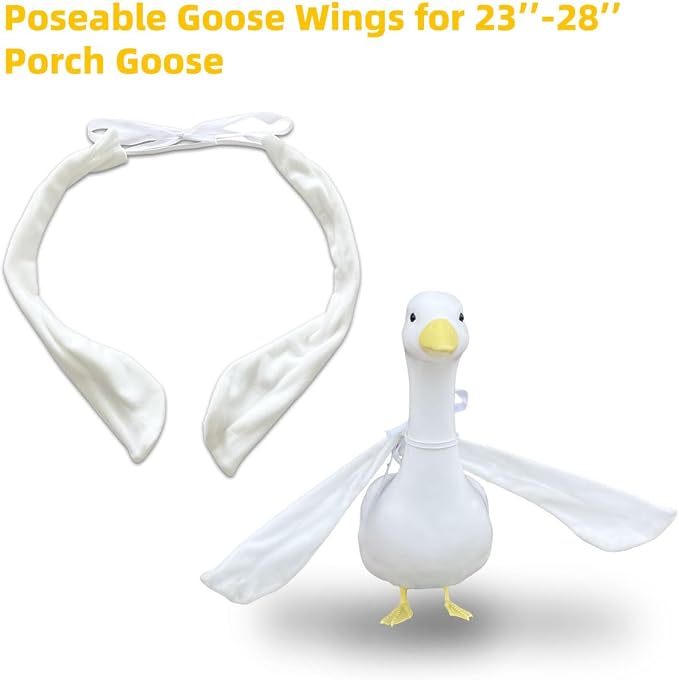 Poseable Goose Wings,Porch Goose Outfits for Cement Lawn Goose Costume | Fits 17"/23" Lawn Cement Plastic Goose Duck Decorations,for Front Outdoor Courtyard Garden Patio Yard Decoration