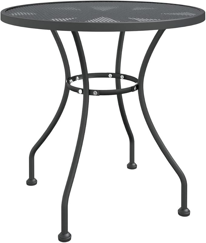5 Piece Patio Dining Set with Expanded Metal Mesh Anthracite and Folding Chairs, E-Coating Finish Outdoor Dining Set for Lovely Meals