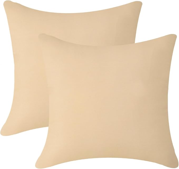 Pack of 2 Outdoor Waterproof Pillow Covers Decorative Throw Pillow Covers Furniture Cushion Cases Spring for Chair Patio Garden Couch Tent Balcony Sofa, Khaki, 28"x28"