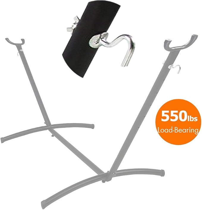 Zinc Heavy-Duty Replacement Hooks Holding Hammock Fit 3/8 Inch Dia. 1-1/4 to 2 Inch Long Hole on Hammock Stand - 2 Packs