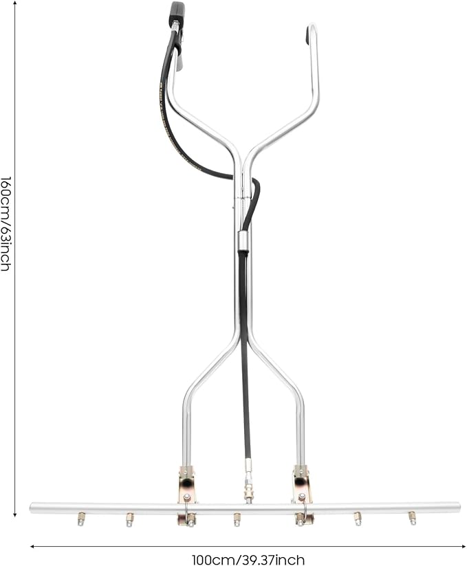 39” Professional Power Washer Broom Attachment, Stainless Steel Pressure Washer Water Broom with 7 Nozzles, 60°C/140°F Max Temperature Water Broom for Pressure Washer 5000 PSI