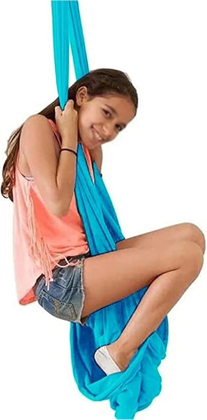 Kids Therapy Swing Adjustable Aerial Yoga Cuddle Hammock Indoor Outdoor Snuggle Swing with Special Needs Ideal for Children Calming & Relaxing Sensory Integration