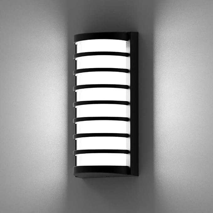 Modern Outdoor Wall Sconce Lights,LED Exterior Wall Light Fixtures,6000k Cool White Wall Mounted LED Lamps,Black Porch&Patio Light for House,IP65 Waterproof for Hallway Stairs Gardens(6000k)