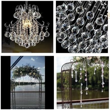 JIHUI Clear Glass Crystal Ball Prism Pendant Suncatcher 40 mm
