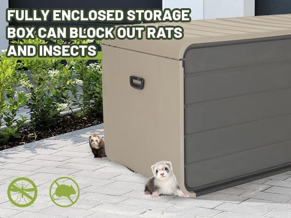 260-Gallon Heavy-Duty Plastic Deck Box with Lock, Wheels & Waterproof Lid – UV-Resistant Outdoor Storage for Cushions, Tools, Pool Supplies (Effortless Opening, Portable, Multi-Use Bench/Table)