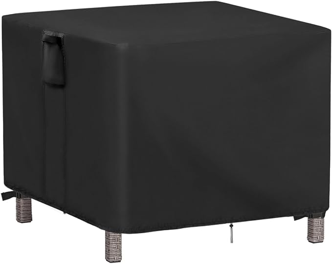 Outdoor Ottoman Cover Rectangle, Waterproof Patio Ottoman Cover, Heavy Duty Outdoor Side Table Furniture Covers - 30 x 20 x 17 Inch