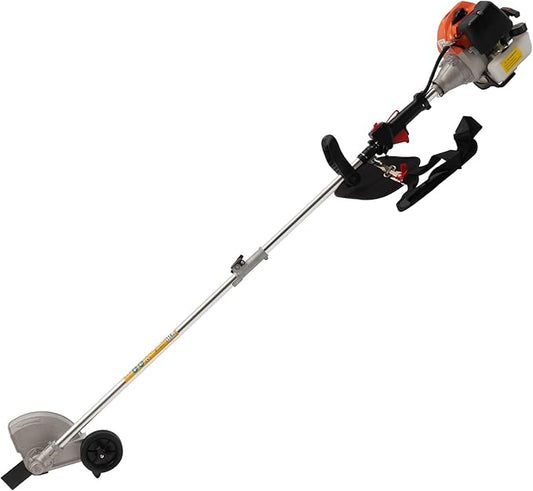 2-Stroke 33CC Gas String Trimmer, Gasoline Lawn Trimmer with 2 Blade Heads, Cordless Edger Lawn Kit Gas Powered Lawn Trimmer for Lawn Care and Garden Yard Work