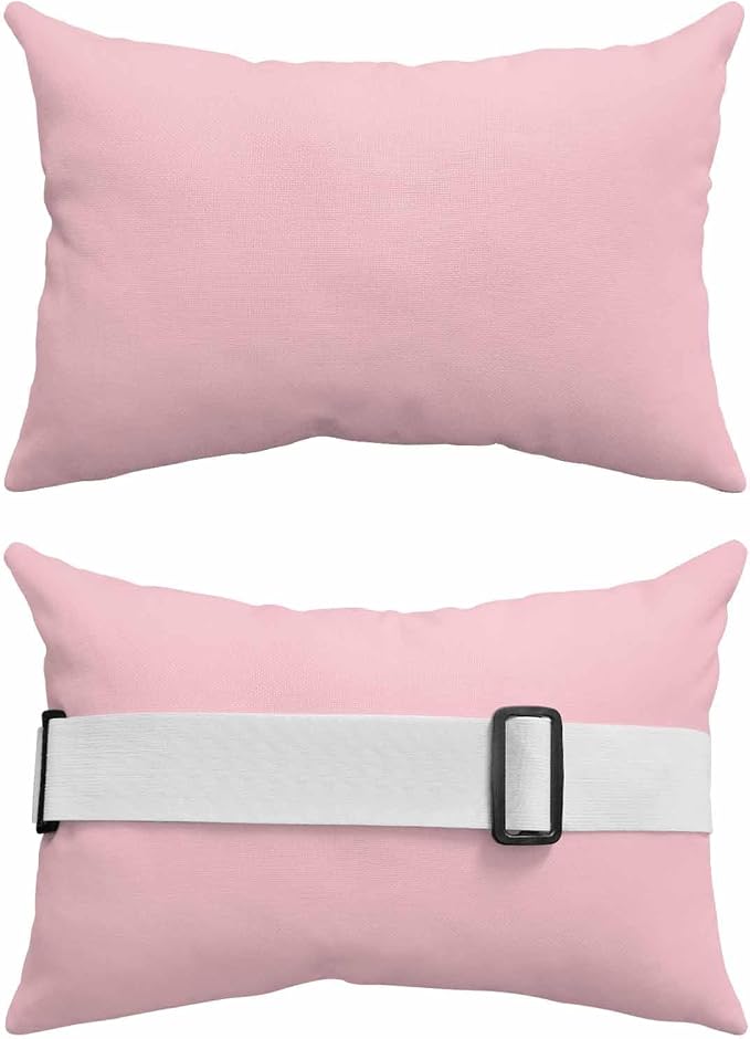 Light Pink Outdoor Lumbar Pillows 11x16 Set of 2, Farmhouse Solid Pink Color Modern Art Waterproof Throw Pillow Covers with Insert, Decorative Pillowcase Cushion for Couch Sofa Bed