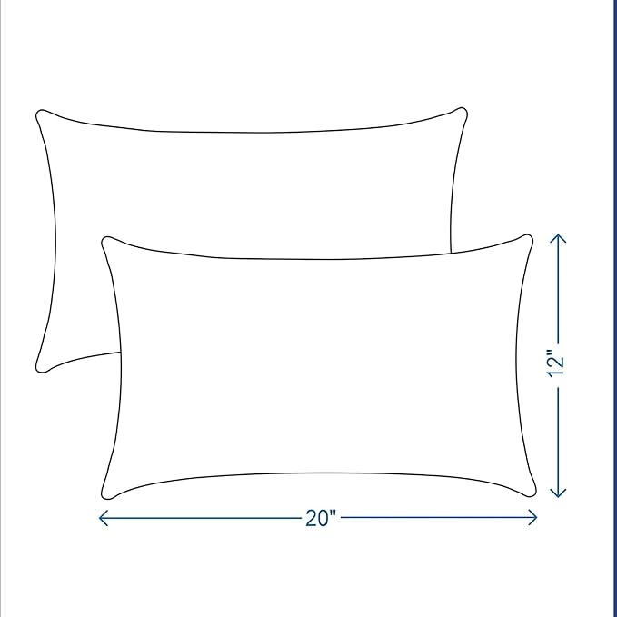 ADLIVWYD Lumbar Pillows for Indoor Outdoor uses,Waterproof Removable Cover with Zipper Outdoor Pillows Set of 2 for Patio Furniture,12×20 Inch (Teal Floral)