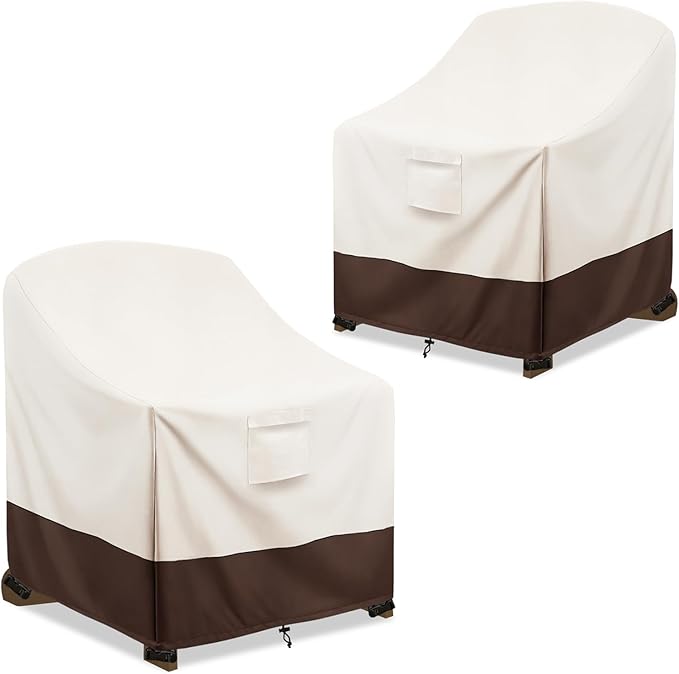 Patio Adirondack Chair Cover 2 Pack, 30W x 34D x 36H inches Waterproof Heavy Duty Outdoor Chair Covers,Adirondack Chair Covers for Outdoor Chair, Beige