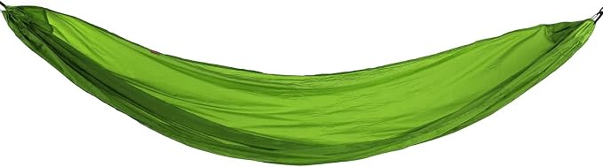 Portable Parachute Camping Hammock, Lightweight Outdoor Hammock with Aluminum Snap Hooks and Storage Bags, Compact Foldable Design for Hiking Backpacking Travel (Grass Green)