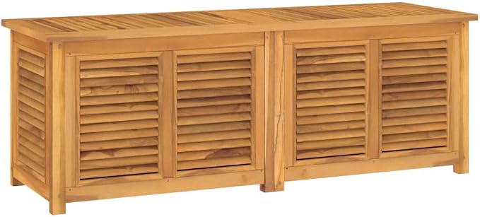 Wooden Patio Storage Box with Bag, Outdoor Box for Patio Furniture Cushion Storage, Wood Deck Box Storage Container with PE Bag Tool Organizer, 59.1"x19.7"x20.9"