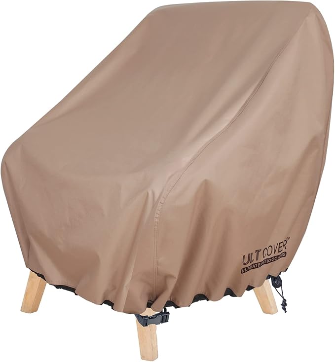 ULTCOVER Waterproof Patio Chair Cover – Outdoor Lounge Deep Seat Single Lawn Chair Cover Fits Up to 38W x 34D x 34H inches