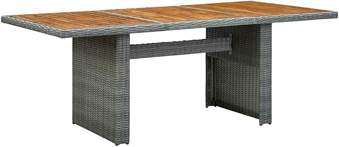 7 Piece Patio Dining Set with Cushions Poly Rattan,Outdoor Dining Set,Garden Dining Set,Terrace Tables and Chairs,Lounge Seat,Garden Furniture,for Homes,Offices,Living Room,Cafes,Light Gray