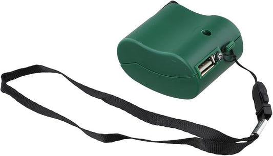 2-Pack Portable USB Hand Crank Charger Generator with Manual Dynamo Power Supply, Compact Lightweight ABS Design, 5.5V Output for Smartphones, Tablets, Outdoor Sudden Use, Built-in Flashlight