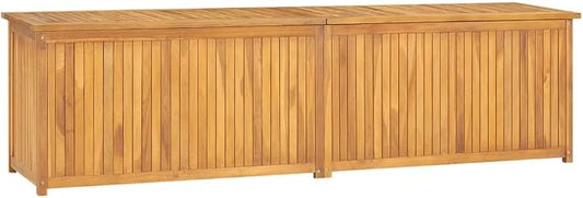Wooden Garden Patio Storage Box with PE Bag, Deck Storage Container Box for Patio Cushions and Gardening Tools, 78.7"x19.7"x21.7" Solid Wood Teak