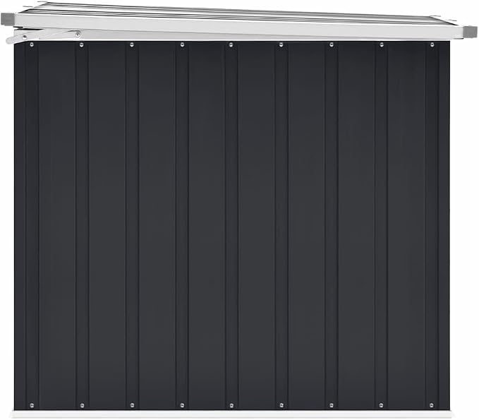 Large Outdoor Storage Box Anthracite 58.7x39x36.6 Inches, Heavy Duty Galvanized Steel Garden Chest for Patio Furniture Cushions, Toys, Tools, Weatherproof Deck Box with Hinged Lid, Easy Assembly
