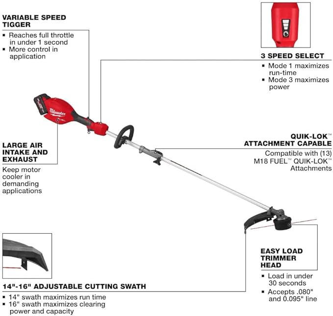 A for M18 Fuel String Trimmer Kit and Brush Cutter Attachment Bundle + TPT Premium cart tecforeman