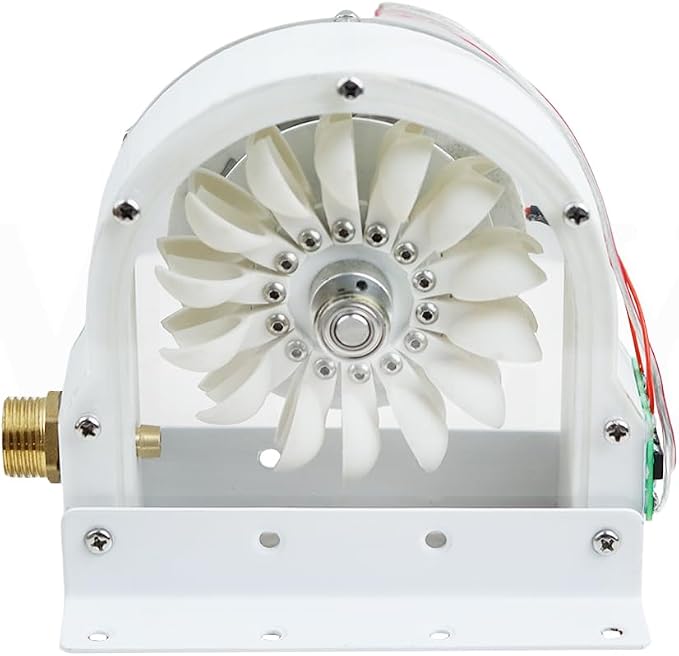 100W Max Micro Hydro Generator 1-36V DC Disc Ironless Permanent Magnet Water Turbine 50-2000RPM Low Starting Pressure for Tap Water Creek River Outdoor Camping