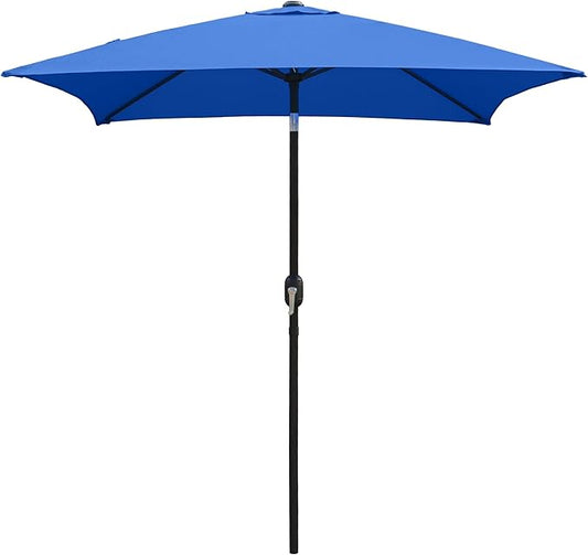 ABBLE Outdoor Patio Umbrella 6.5 Ft Square with Tilt and Crank, Weather Resistant, UV Protective Umbrella, Durable, 4 Sturdy Steel Ribs, Market Outdoor Table Umbrella, Royal Blue