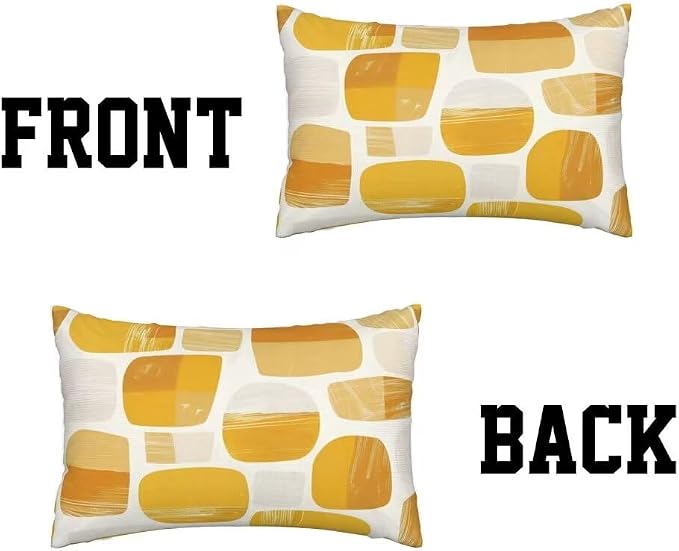 Outdoor Pillows Waterproof Set of 2 Outdoor Pillow Covers 20x28 Inch, Orange Throw Pillows Modern Pillow Covers, Summer Garden Decorative Pillows Outdoor Pillows for Patio Furniture Home Decor -hs307