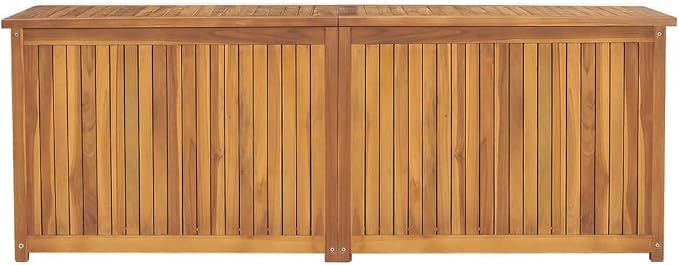 Wooden Garden Patio Storage Box with PE bag, Deck Storage Container Box for Patio Cushions and Gardening Tools, 59.1"x19.7"x21.7" Solid Wood Teak