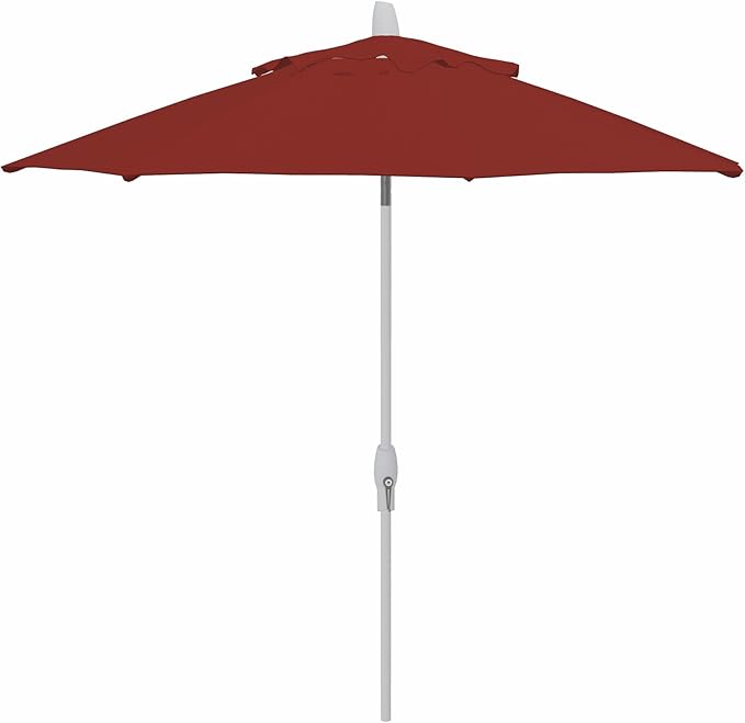 Treasure Garden 9ft Patio Umbrella – Outdoor Furniture Market Umbrella – Deluxe Auto-Tilt – White Aluminum Frame (O’bravia, Auburn)