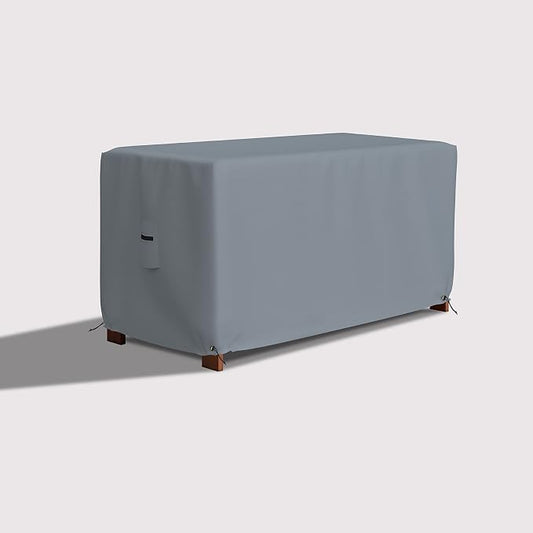 Covers & All Patio Deck Box Cover - Heavy Duty 18 Oz Waterproof Outdoor Yard Cushion Storage Box Protection 100% Weather Resistant with Air Pockets and Drawstring. (52" W X 27" D X 27" H, Grey)