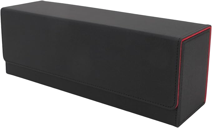 RiToEasysports Card Storage Box, PU Leather Magnetic Closure Large Capacity for 400+ Cards Card Deck Case with Felt Lining Elegant Design for Collectors Gamers and Enthusiasts Storing Trading Spo