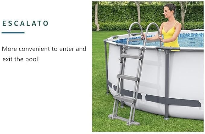 14' x- 48" Round Above Ground Swimming Pool Set with Sand Filter Pump, Ladder & Cover – Durable Steel Frame Outdoor Pool for Backyard Family Fun