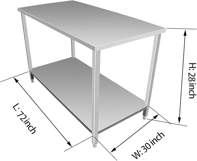 Outdoor Prep Table Cover 72''L x 30''W x 28''H,Heavy Duty Waterproof 600D Furniture Cover for Stainless Steel Food Table,Cart Prep Table,Coffee Table,BBQ Grill Table,Dining Table Office Desk
