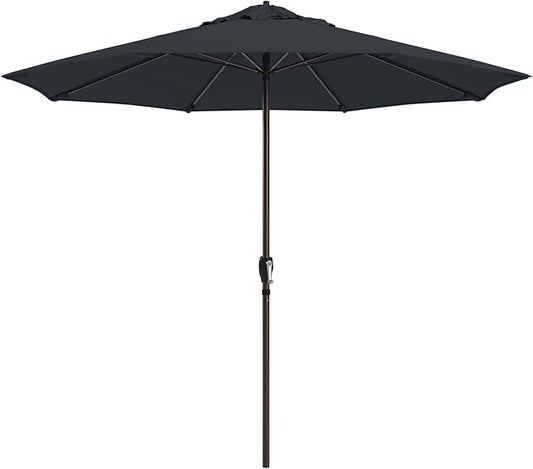 California Umbrella 10-Year Protection 9 Ft Outdoor Patio Umbrella, Pacifica Fade-Resistant Fabric, Auto-Tilt, Heavy Duty Aluminum Frame, 8 Reinforced Ribs for Pool or Deck, Bronze Pole, Sapphire