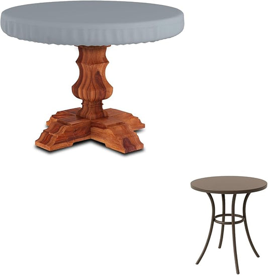 Seal Skin Covers Outdoor Round Table Top Cover, Heavy-Duty Elite PVC Waterproof & UV-Resistant Material, All-Weather Protection for Patio Furniture (Gray, 36"Dia x 4"H)