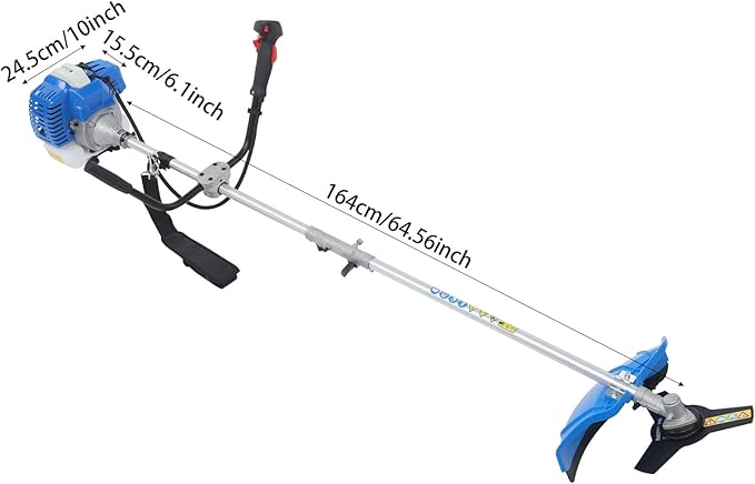 2-Stroke Weed Wacker, 10000RPM Gas Powered Weed Wacker Multi Yard Care Tools Hedge Trimmer Brush Cutter Blade with Trimmer Heads for Yards Gardens Lawns (10000RPM)