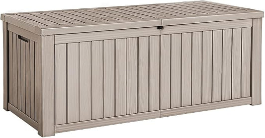 Devoko 150 Gallon Deck Box Resin Outdoor Storage Box Waterproof Storage Container for Patio Furniture Cushions