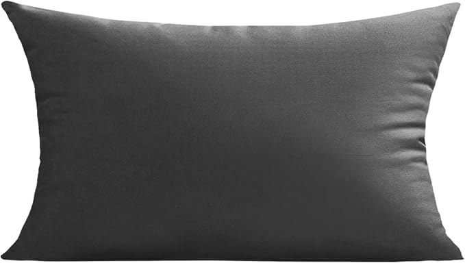 VAKADO 12x20 Outdoor Waterproof Throw Pillow Covers Set of 2 Decorative Grey Outside Patio Furniture Cushion Cases Decor for Garden Bench Porch Couch Tent Sunbrella